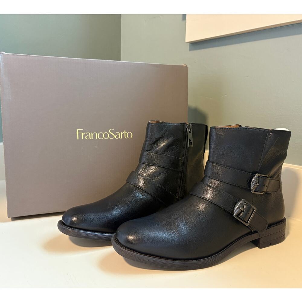 NWT Franco Sarto Mirani Leather Bootie Black 8